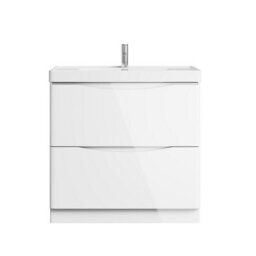 Plum&clay Eden Gloss White Floorstanding Vanity Unit With Resin Basin (W)900mm - thumbnail 5