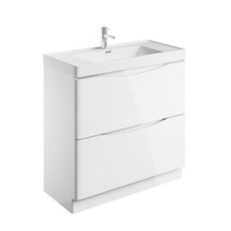 Plum&clay Eden Gloss White Floorstanding Vanity Unit With Resin Basin (W)900mm - thumbnail 4