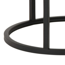Wyld Haus Odense Wild Oak Effect Round Nesting Coffee Table Set Black Metal Legs - thumbnail 9