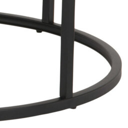 Wyld Haus Odense Wild Oak Effect Round Nesting Coffee Table Set Black Metal Legs - thumbnail 8