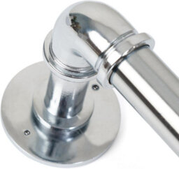 Lister Cartwright 25mm Chrome Industrial Pipe Eyelet Fixed Curtain Pole Heavy Duty Metal Curtain Rod(240 Cm) - thumbnail 1