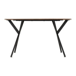 Seconique Athens Rectangular Dining Table - L80 X W140 X H75 Cm - Medium Oak Effect/black - thumbnail 4