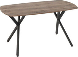 Seconique Athens Rectangular Dining Table - L80 X W140 X H75 Cm - Medium Oak Effect/black