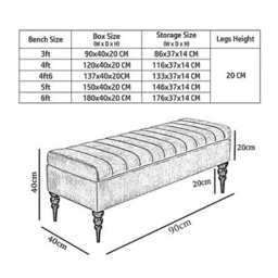 90Cm Sierra Striped Naples Upholstered Ottoman Storage Bench With Black Turned Wooden Legs - Blue Shoes Storage Bench - thumbnail 3