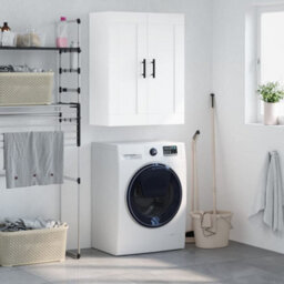 Berkfield Wall Mounted Cabinet White 69.5X34X90 Cm Engineered Wood - thumbnail 1
