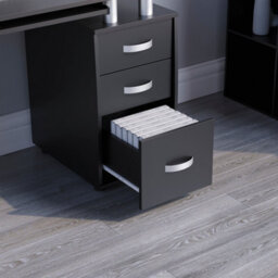 Lassic Vida Designs Otley Black 3 Drawer Computer Desk With Shelves And Keyboard Tray - thumbnail 6