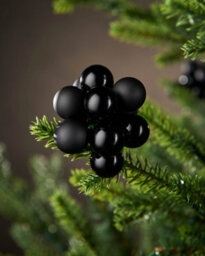 WeRChristmas Black Glass Berry Cluster Christmas Baubles, 10 Pack - thumbnail 4