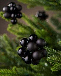 WeRChristmas Black Glass Berry Cluster Christmas Baubles, 10 Pack - thumbnail 3