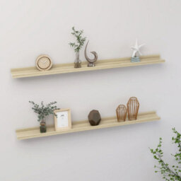 Vidaxl Wall Shelves 2 Pcs Sonoma Oak 100X9X3 Cm - thumbnail 1