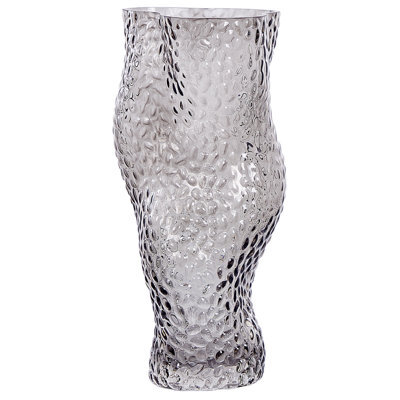 Beliani Flower Vase Dytiko Glass 31 Cm Grey - image 1