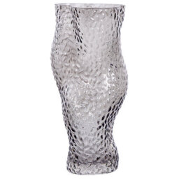 Beliani Flower Vase Dytiko Glass 31 Cm Grey