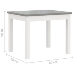 Walplus 3 Piece Children Table And Chair Set White And Grey Mdf - thumbnail 9