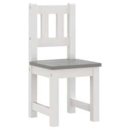 Walplus 3 Piece Children Table And Chair Set White And Grey Mdf - thumbnail 4