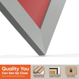 "AK Frames 25X17"" Silver Modern Vinyl Record Frame With Crimson Mount For 12 Inch Lp Cover & Disc - Overlapped Design" - thumbnail 3