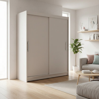 Galeria Modern Sliding Door Wardrobe 150Cm In Cashmere - image 1