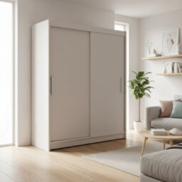 Galeria Modern Sliding Door Wardrobe 150Cm In Cashmere - thumbnail 1