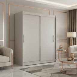 Galeria Modern Sliding Door Wardrobe 150Cm In Cashmere - thumbnail 3