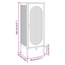 Vidaxl Sideboard Black 40X35X105 Cm Glass And Steel - thumbnail 3