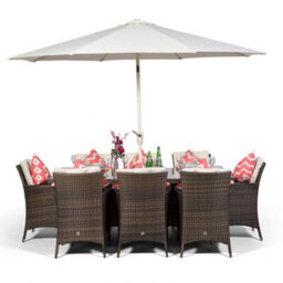 That's Furniture Savannah Rectangular 8 Seater Rattan Patio Dining Set - Brown - thumbnail 7