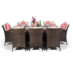 That's Furniture Savannah Rectangular 8 Seater Rattan Patio Dining Set - Brown - thumbnail 4