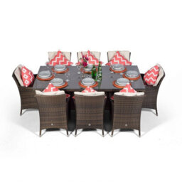 That's Furniture Savannah Rectangular 8 Seater Rattan Patio Dining Set - Brown - thumbnail 5