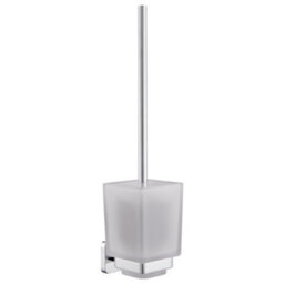 Toilet Brush Holder With Brush Wall Mounted Free Standing Glass Set - thumbnail 1