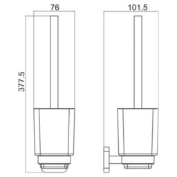 Toilet Brush Holder With Brush Wall Mounted Free Standing Glass Set - thumbnail 2