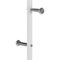 Beliani Living White Metal Freestanding Clothes Rail 175 X 50 Cm With 4 Hooks And Accessories Storage - thumbnail 5