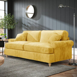 Alfie Gold 3 Seater Sofa For Living Room - Fully Assembled By Roseland Furniture - thumbnail 2