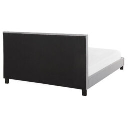 Beliani Bed Fabric Poitiers 160 X 200 Cm (Eu King Size) Light Grey - thumbnail 5