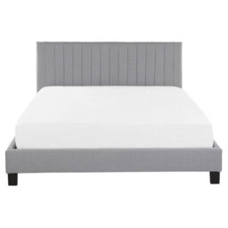 Beliani Bed Fabric Poitiers 160 X 200 Cm (Eu King Size) Light Grey - thumbnail 4
