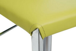 Lamboro Eccellente Real Leather Kitchen Bar Stool, Chrome Footrest, Adjustable Swivel Gas Lift, Breakfast Bar & Home Barstool, Lime Green - thumbnail 8