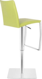 Lamboro Eccellente Real Leather Kitchen Bar Stool, Chrome Footrest, Adjustable Swivel Gas Lift, Breakfast Bar & Home Barstool, Lime Green - thumbnail 6
