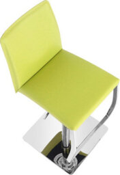 Lamboro Eccellente Real Leather Kitchen Bar Stool, Chrome Footrest, Adjustable Swivel Gas Lift, Breakfast Bar & Home Barstool, Lime Green - thumbnail 4