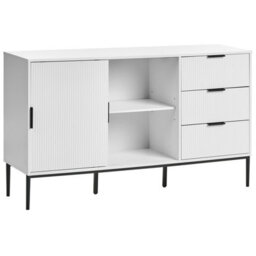 Beliani Glass Display Sideboard Leduc White - thumbnail 5