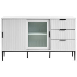 Beliani Glass Display Sideboard Leduc White - thumbnail 6