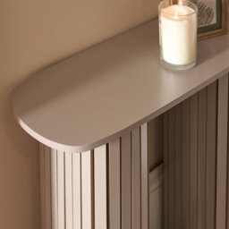Ohs Madison Console Table Ribbed Engineered Wood Entryway Display Desk, Natural - thumbnail 2