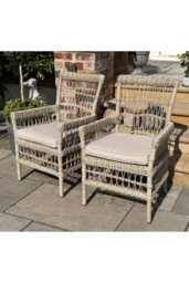 Provence Collection Outdoor Dining Chair Luxurious Weatherproof Rattan - thumbnail 2