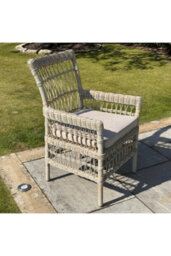 Provence Collection Outdoor Dining Chair Luxurious Weatherproof Rattan - thumbnail 1