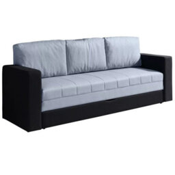Calabrini Sofa Bed With Underseat Storage And Sprung Seat Black With Grey - thumbnail 2