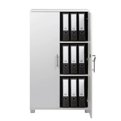 Wooden Storage Cupboard Bookcase Filing Cabinet 2 Door Locking 120Cm - image 1