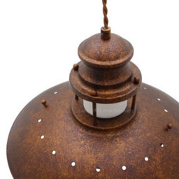 Long Life Lamps Company Industrial Ceiling Rustic Pendant Light Caged Lamp Shade Nautical Lantern H3076 - thumbnail 6