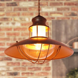 Long Life Lamps Company Industrial Ceiling Rustic Pendant Light Caged Lamp Shade Nautical Lantern H3076 - thumbnail 8