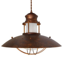 Long Life Lamps Company Industrial Ceiling Rustic Pendant Light Caged Lamp Shade Nautical Lantern H3076 - thumbnail 5