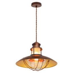 Long Life Lamps Company Industrial Ceiling Rustic Pendant Light Caged Lamp Shade Nautical Lantern H3076 - thumbnail 4