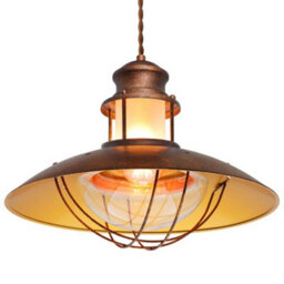 Long Life Lamps Company Industrial Ceiling Rustic Pendant Light Caged Lamp Shade Nautical Lantern H3076 - thumbnail 3