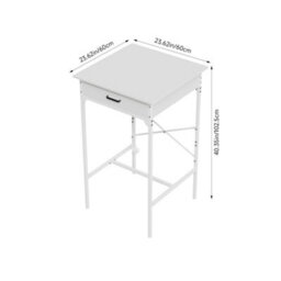 Living And Home White Wooden Bar Table With Drawer - thumbnail 4