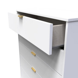 Honshu 5 Drawer Chest Of Drawers In White Matt (Ready Assembled) - thumbnail 5