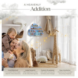 Tectake Wall Shelf 'cloud' - Child-Friendly Cloud Design, Fits 28 Figurines, Magnetic Strips, With Integrated Cable Management  - Blue - thumbnail 3