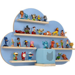 Tectake Wall Shelf 'cloud' - Child-Friendly Cloud Design, Fits 28 Figurines, Magnetic Strips, With Integrated Cable Management  - Blue - thumbnail 9